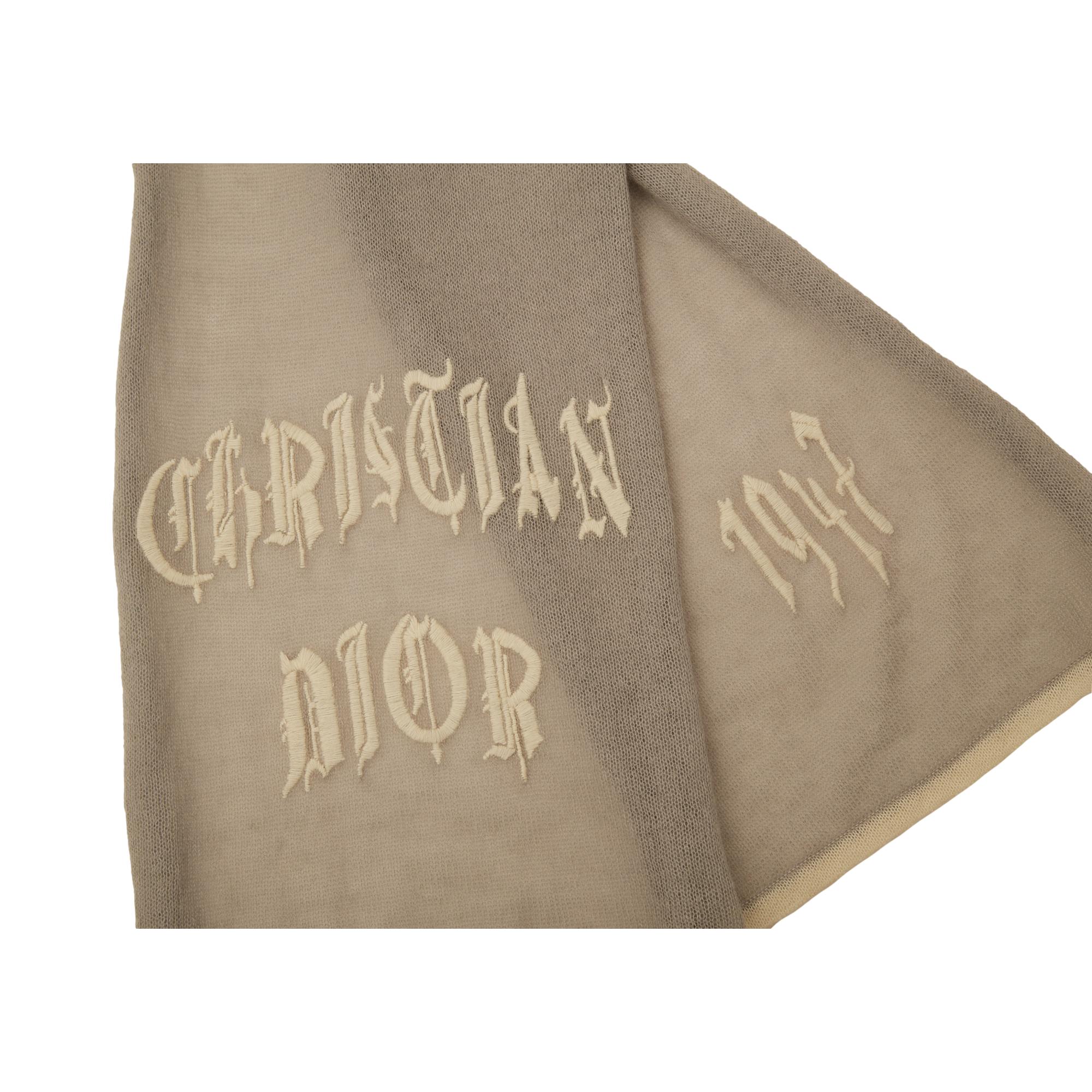 Dior Grey Gothic Logo Scarf