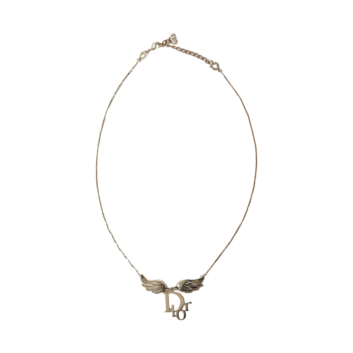 Dior Silver Logo Wings Necklace – Treasures of NYC