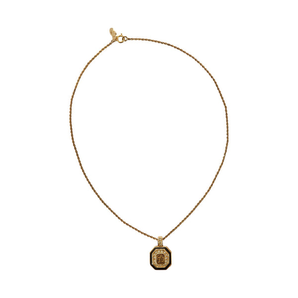 Dior Gold Rhinestone Logo Necklace