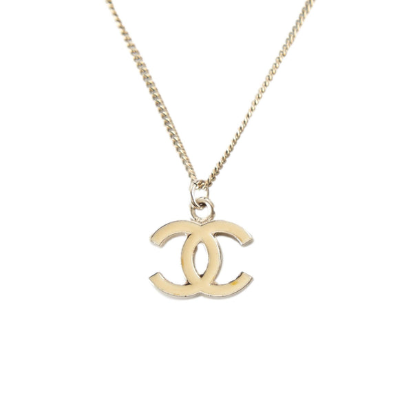 Chanel Silver Logo Necklace