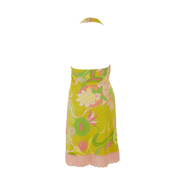 Dolce & Gabbana Green Floral Rhinestone Dress Treasures of NYC Dolce & Gabbana Green Floral Rhinestone Dress Treasures of NYC