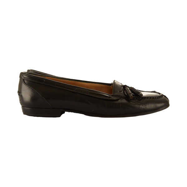 Chanel Black Logo Tassel Loafers