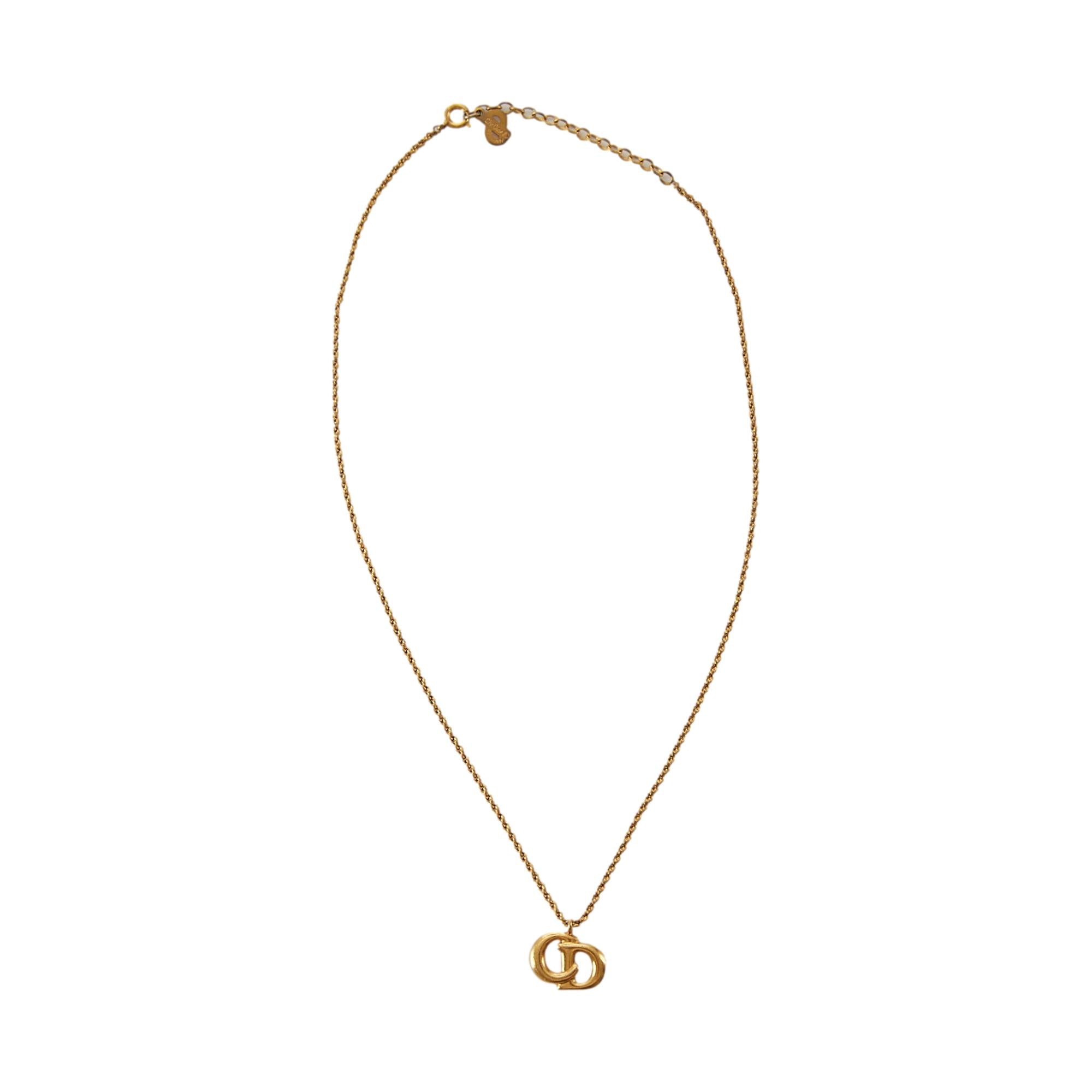 Christian Dior CD Logo gold necklace ② CHRISTIAN Women DIOR CD Logo Necklace Gold