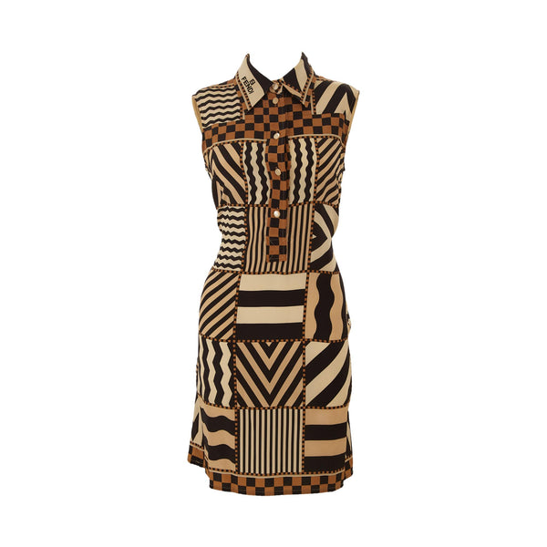 Fendi Brown Logo Mini Dress