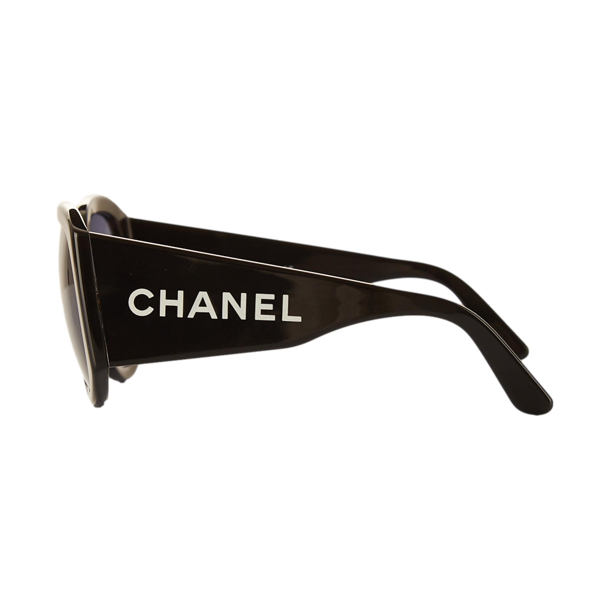 Chanel Black Logo Jumbo Sunglasses