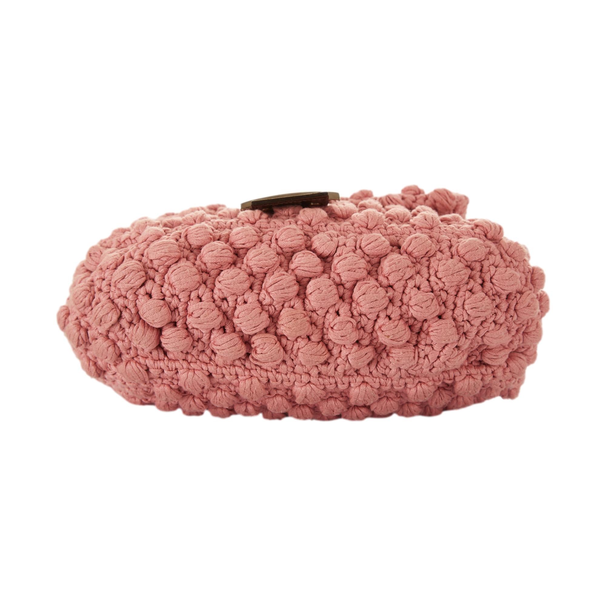 FENDI Vintage Wool Crochet Mama Baguette Bag