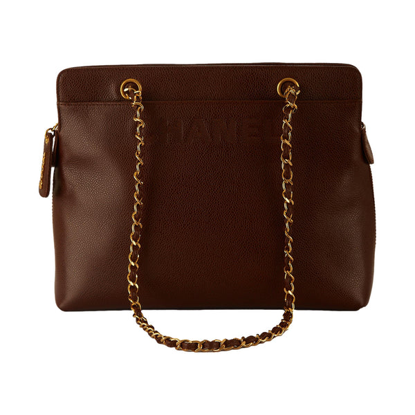 Chanel Brown Logo Chain Shoulder Bag – Treasures of NYC