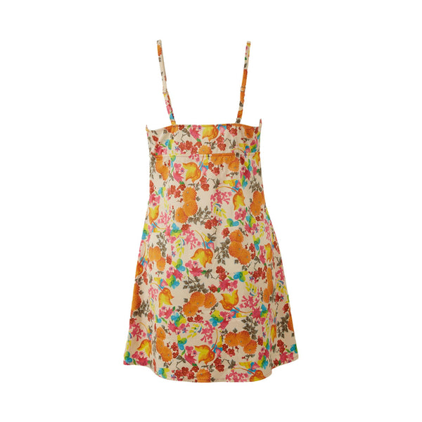 Dior Multicolor Floral Print Lace Mini Slip Dress
