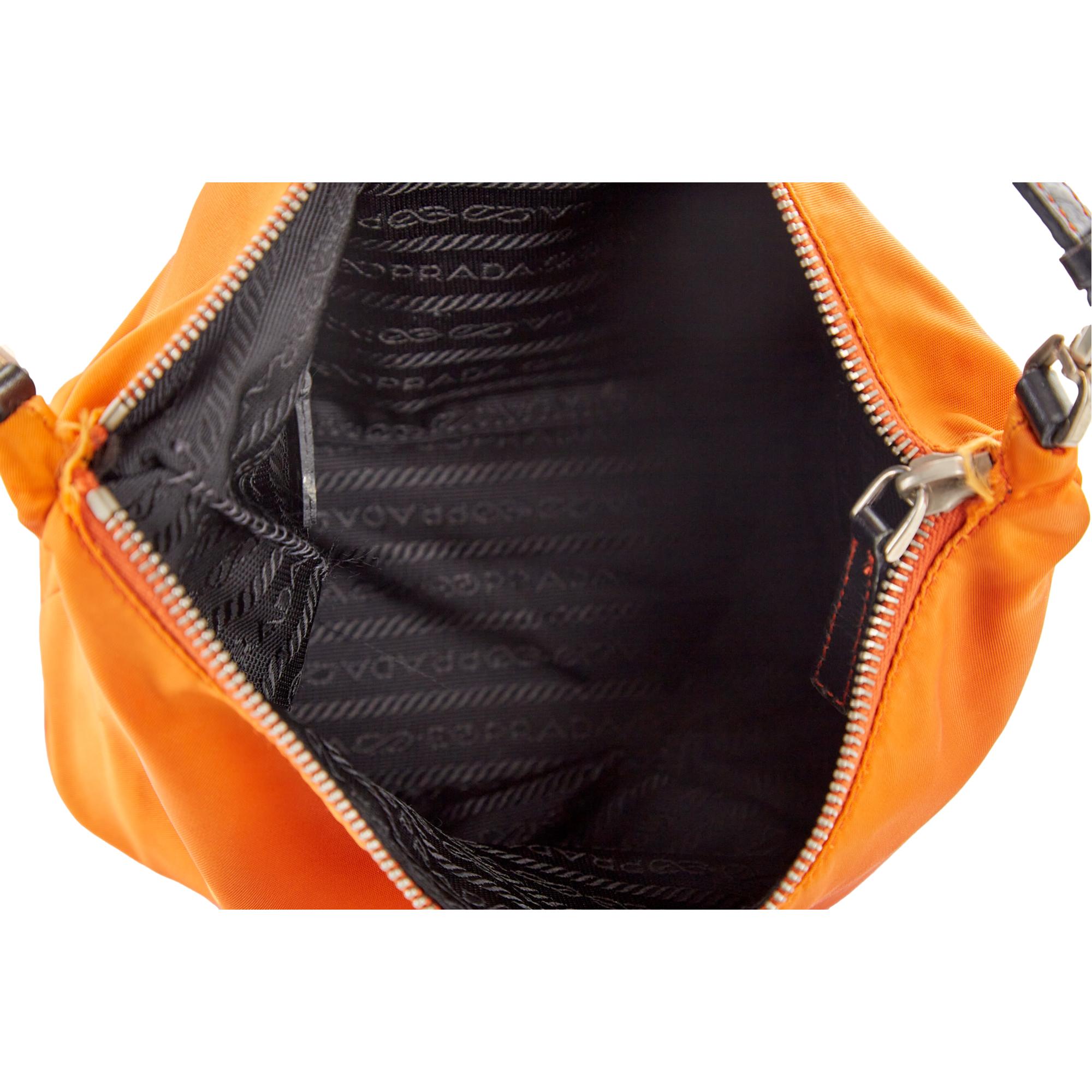 Prada Orange Nylon Shoulder Bag
