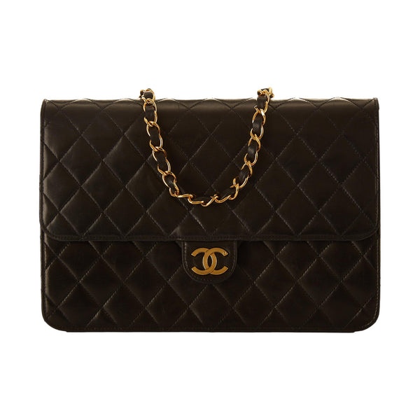 CHANEL Quilted Chain Around Pouch Black 1297465