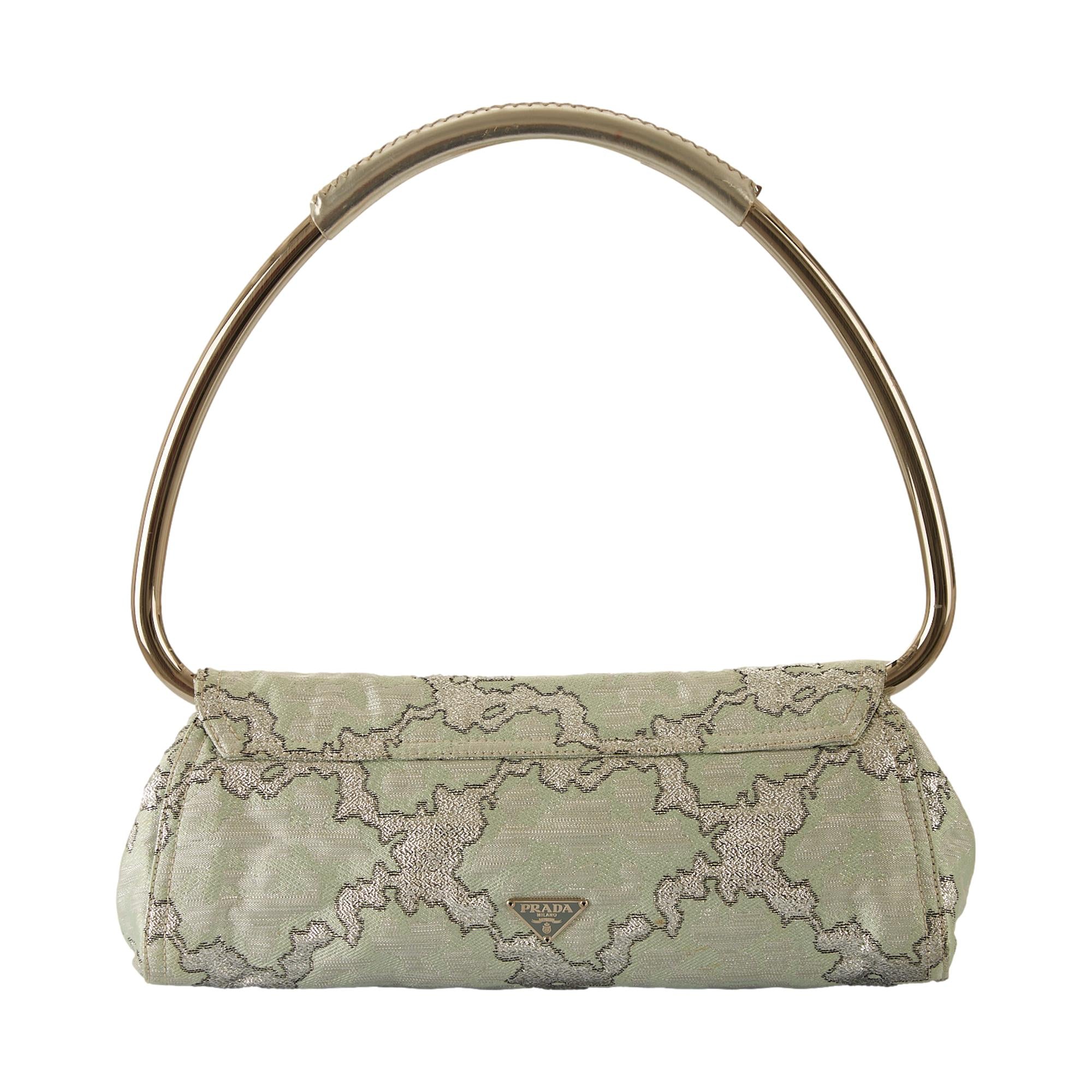 Prada Ring Handle Bag - Silver Shoulder Bags, Handbags - PRA12707