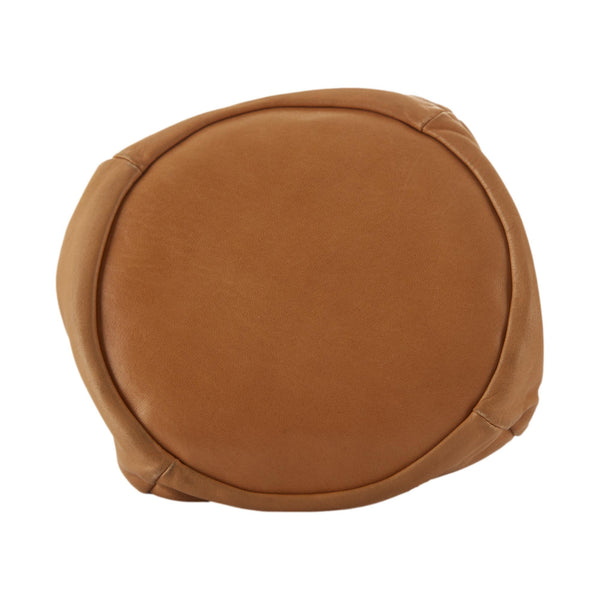 Chanel Beige Logo Round Clutch Bag