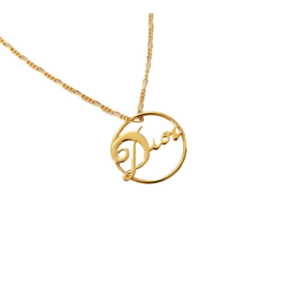 Dior Gold Circle Logo Necklace