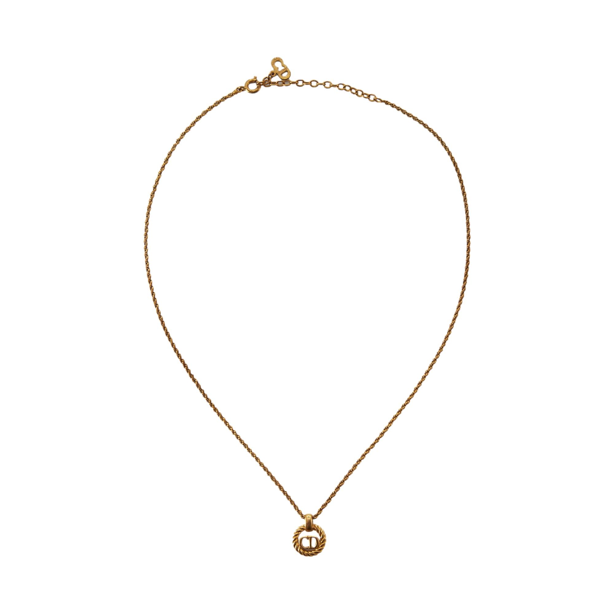 Dior Gold Circle 'CD' Necklace