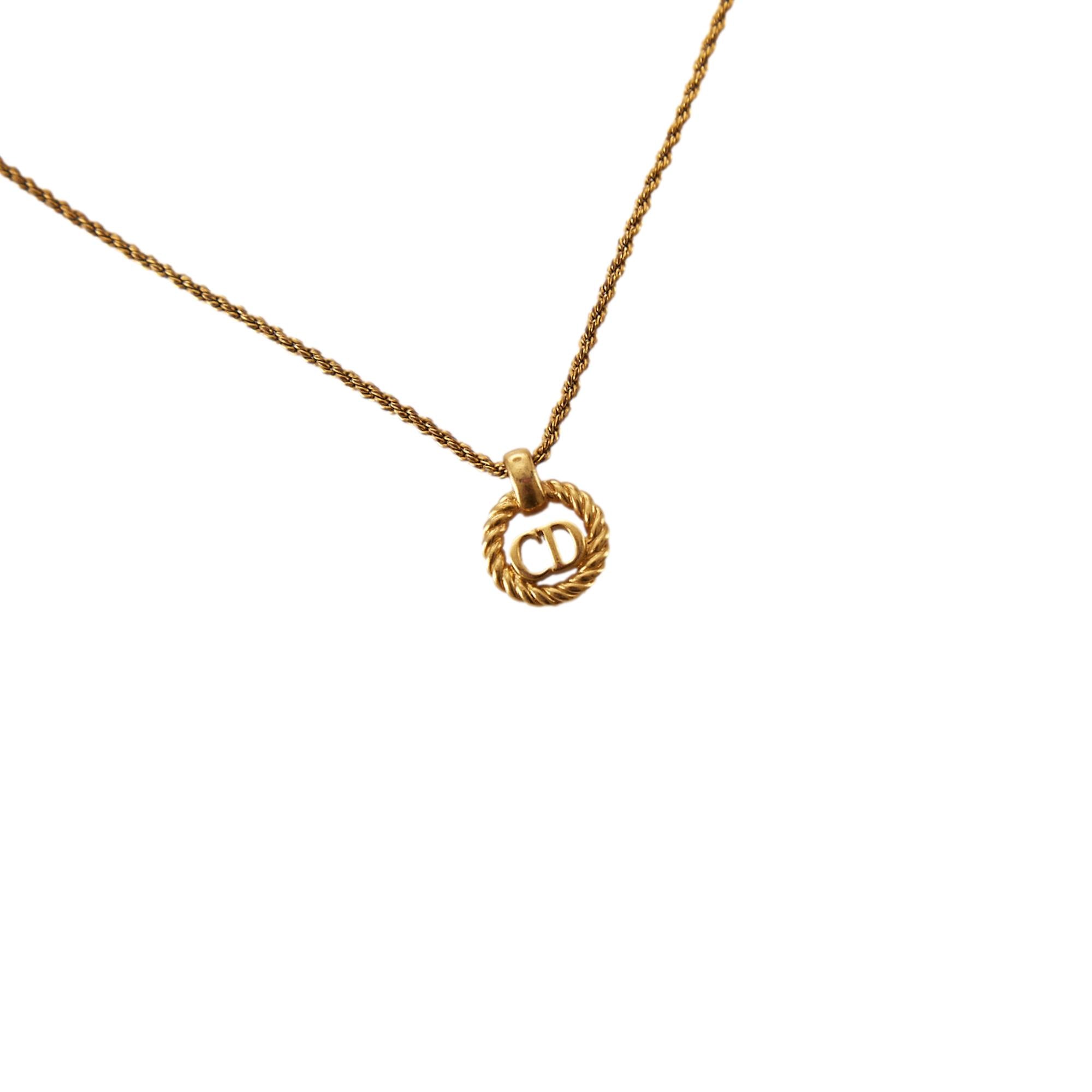 Petit CD Necklace Gold-Finish Metal with a White Resin Pearl | DIOR US