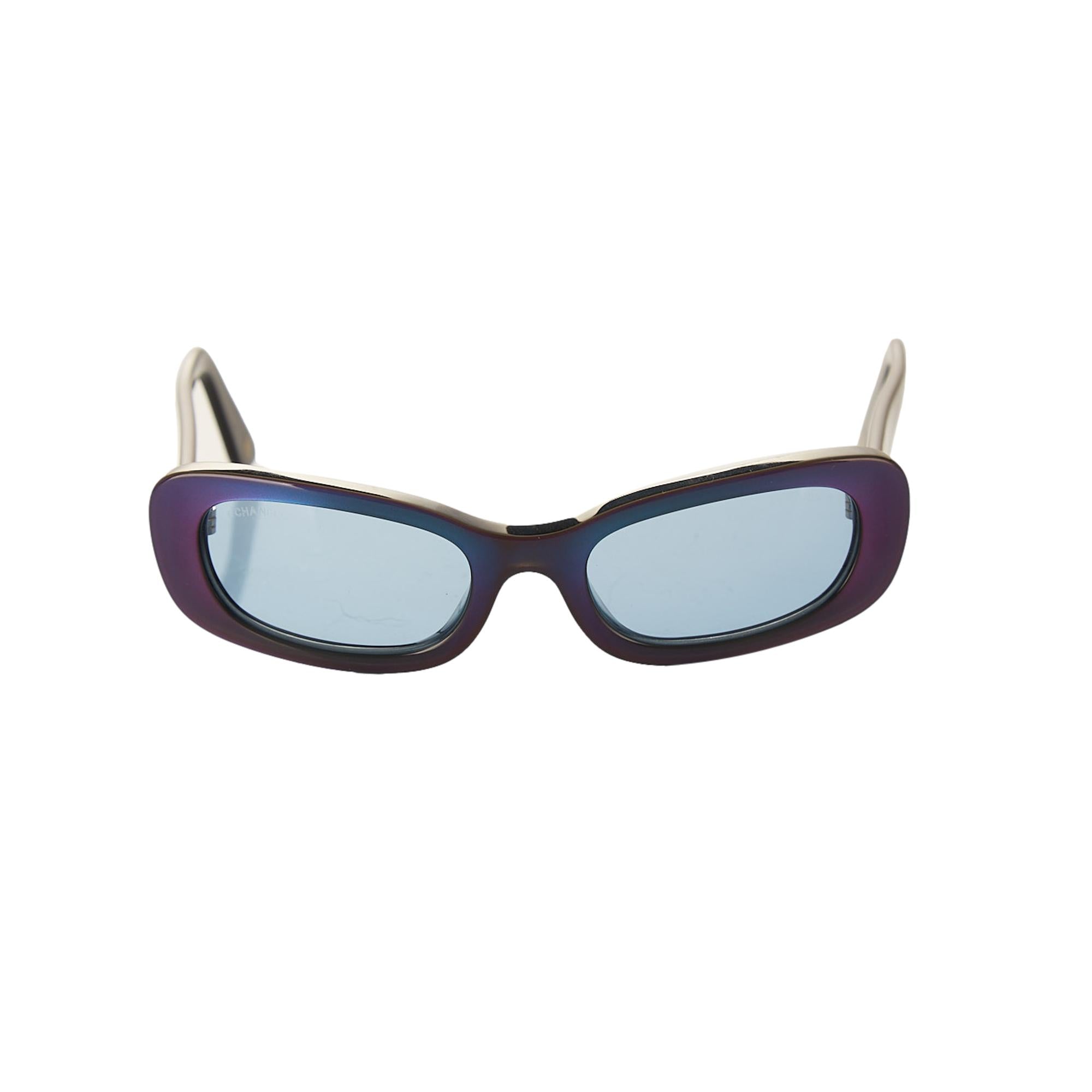 Chanel Rimless Iridescent Logo Sunglasses
