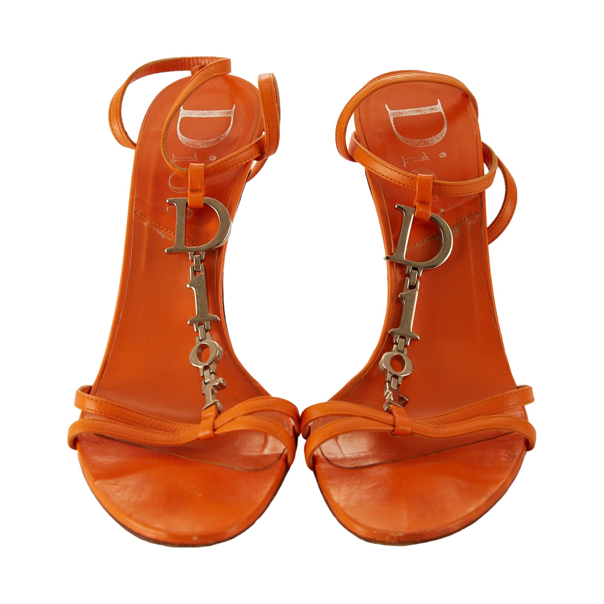 Dior Orange Logo Hardware Heels