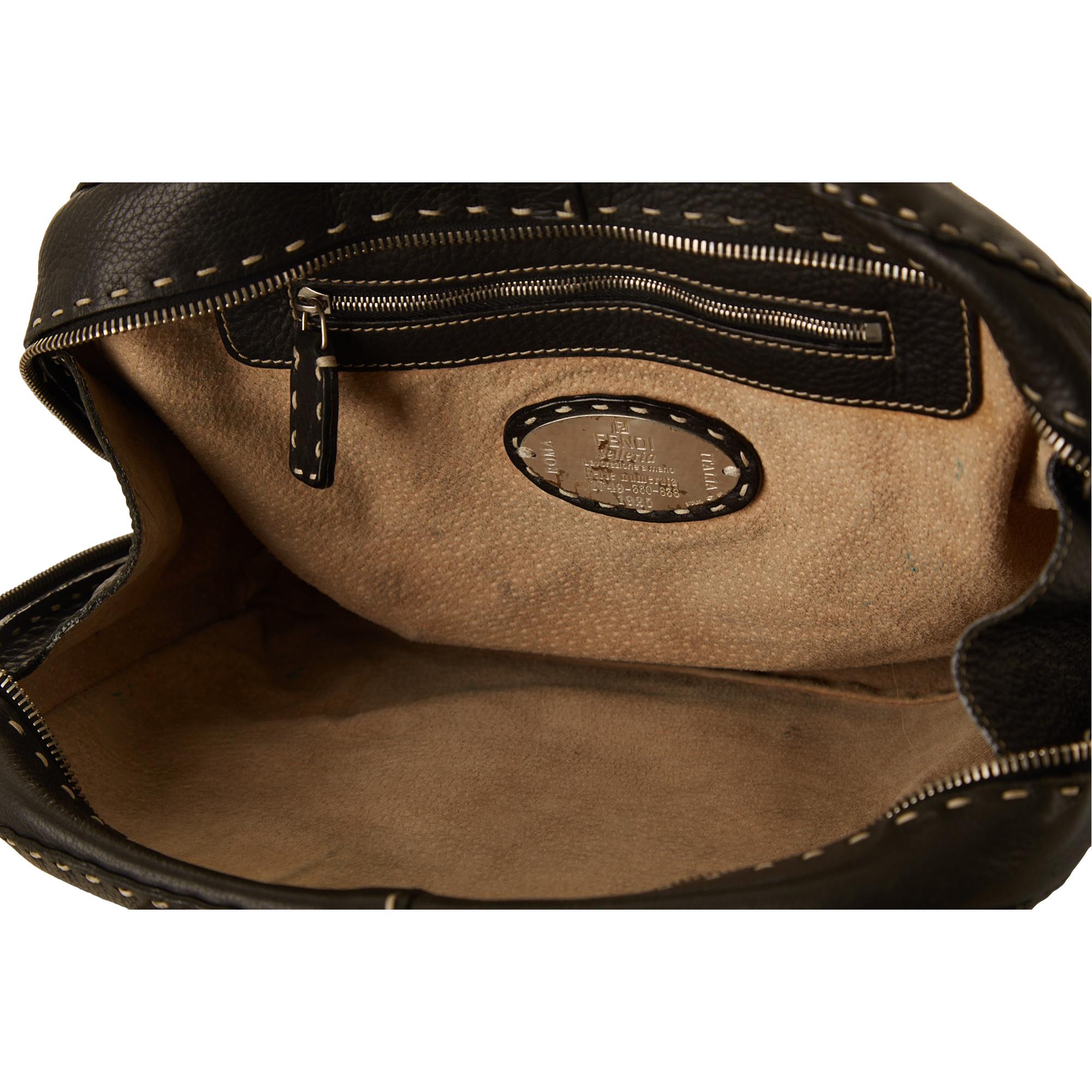 Fendi Black Contrast Stitch Shoulder Bag