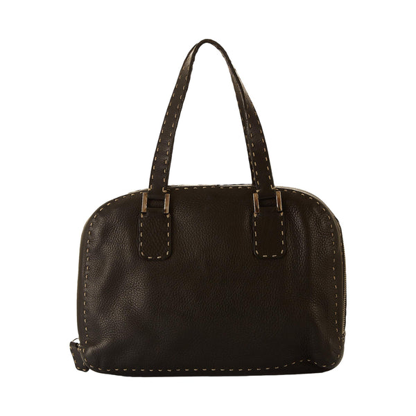 Fendi Black Contrast Stitch Shoulder Bag
