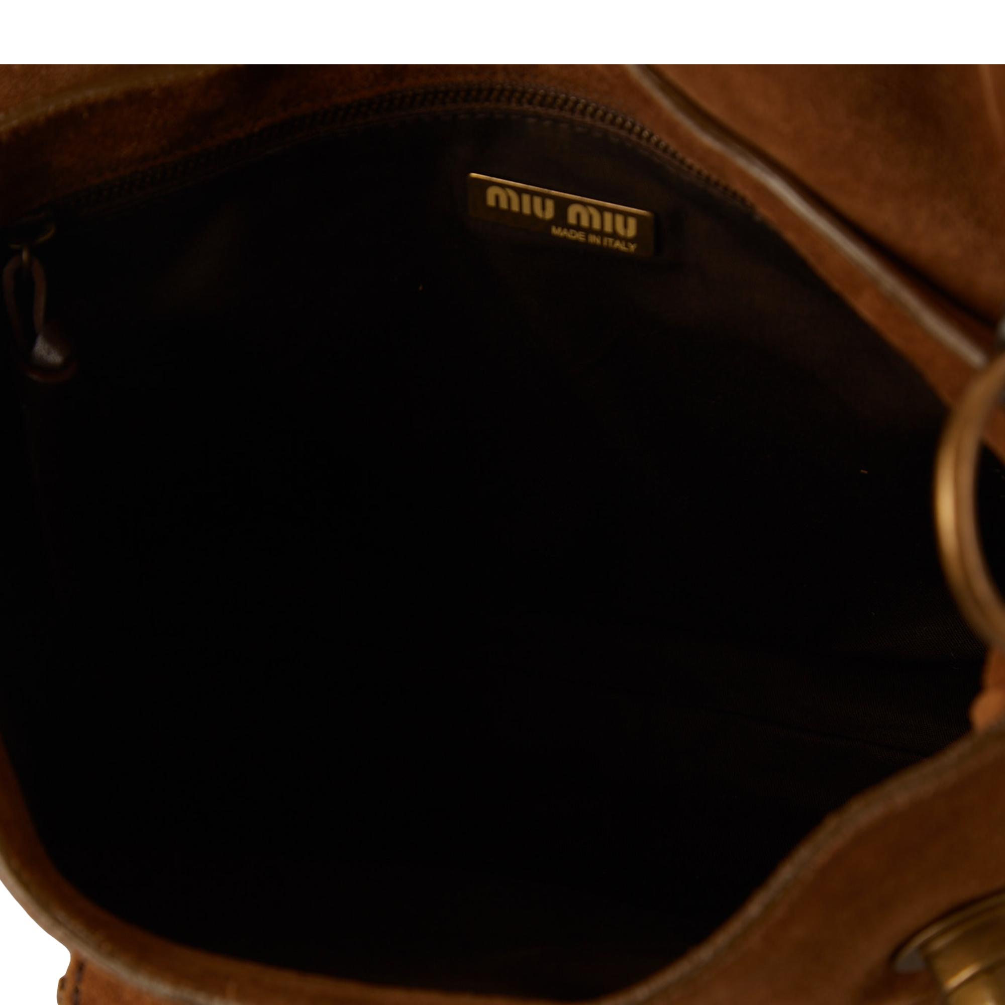 Miu Miu Brown Suede Shoulder Bag Treasures of NYC