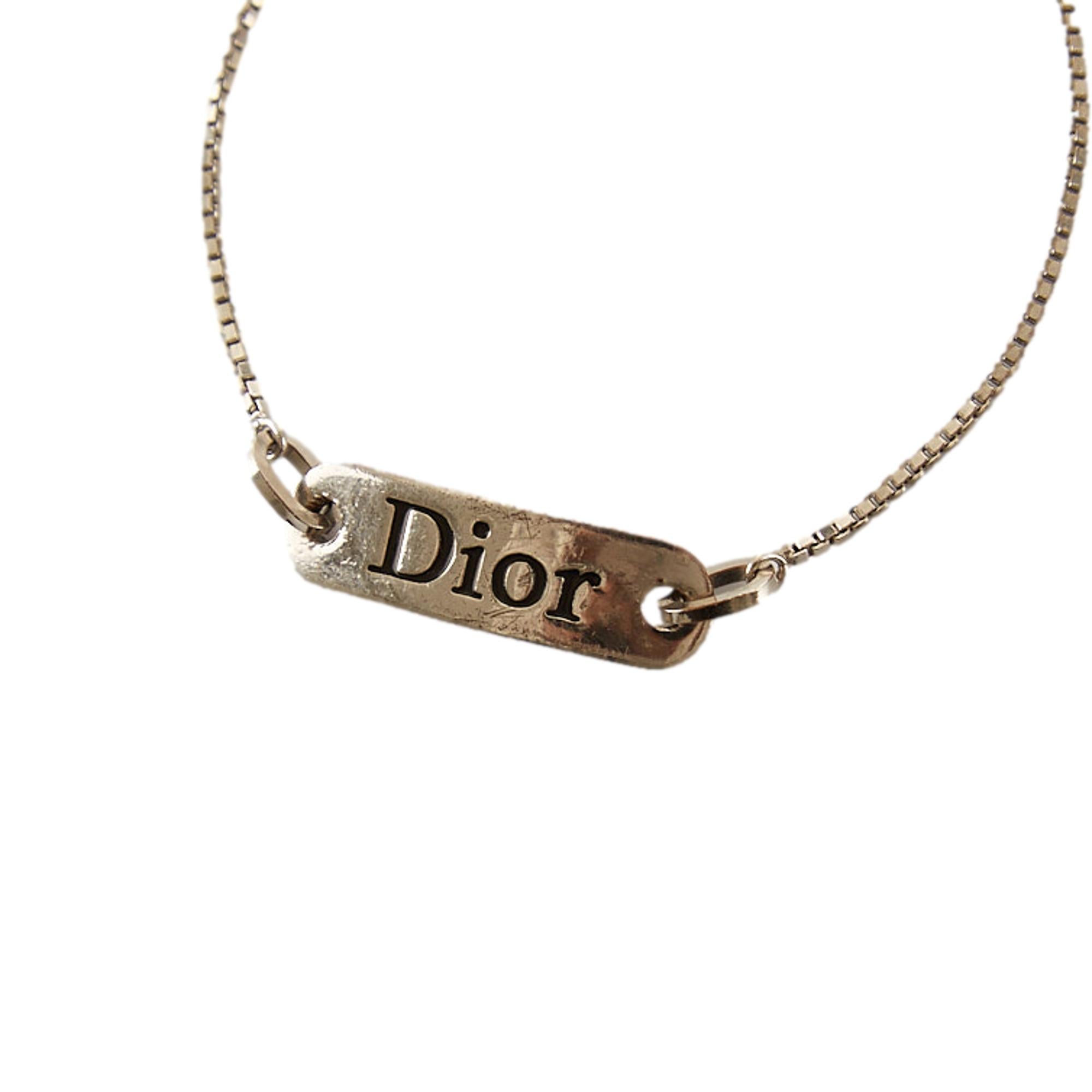Dior Silver Logo Plaque Bracelet
