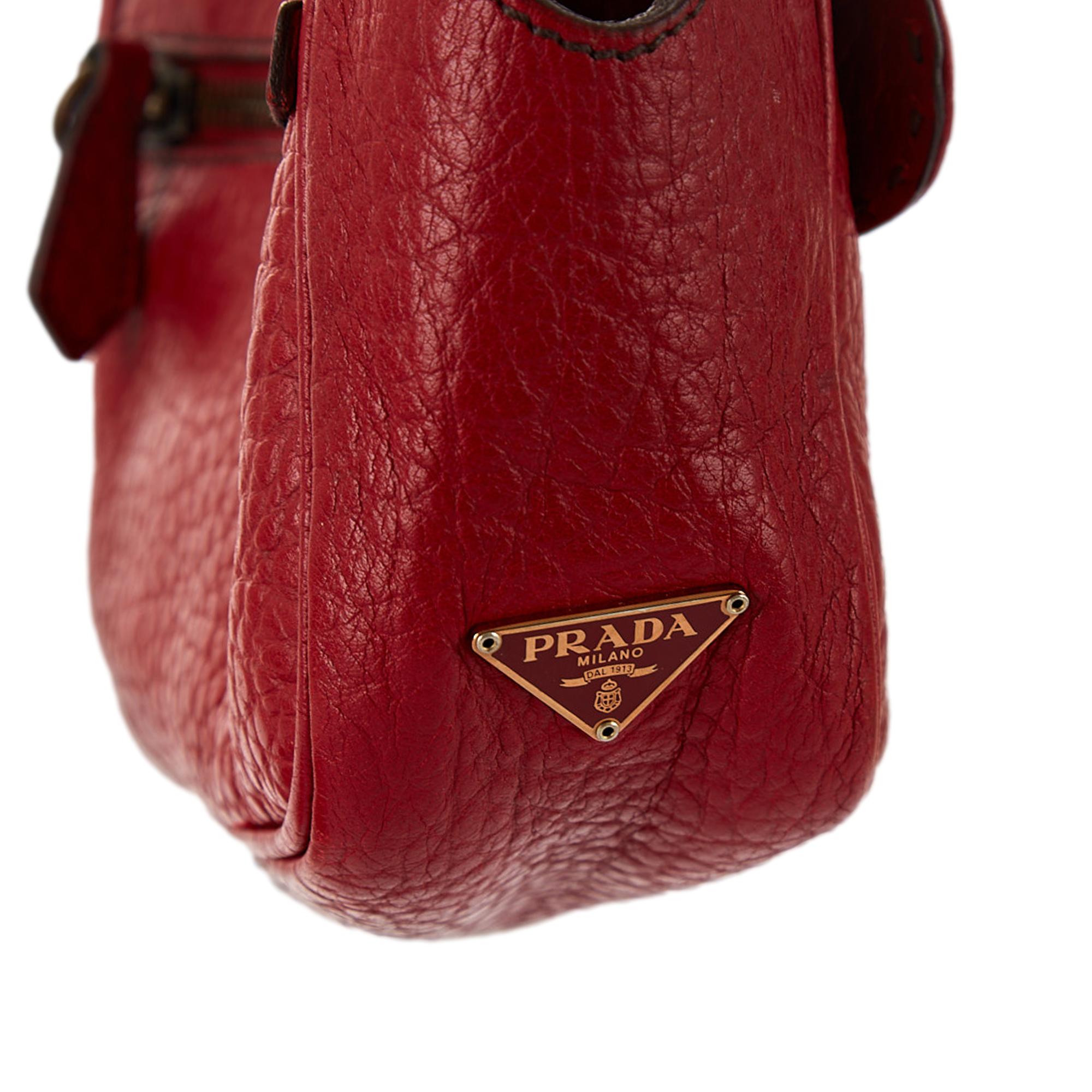 Prada red mini top bag