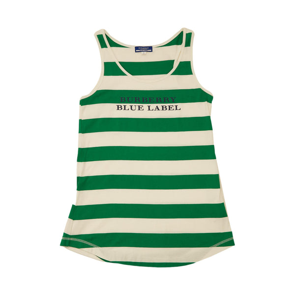 Burberry Green Striped Logo Tank