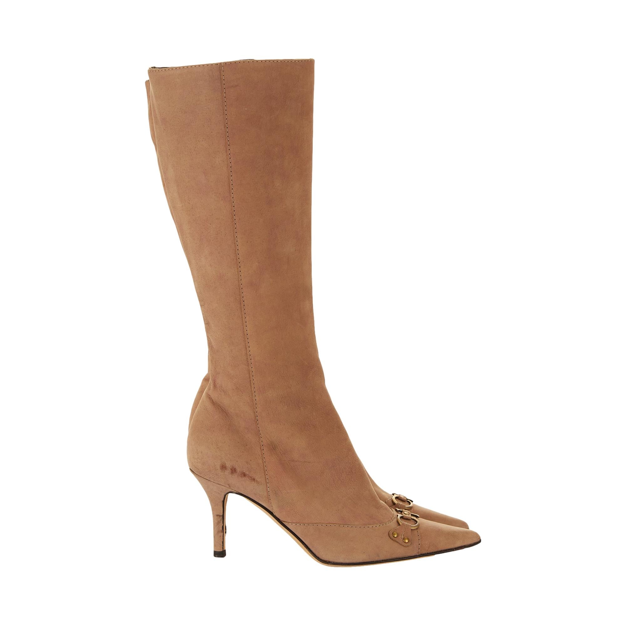 Dior Brown Knee High 'CD' Boots