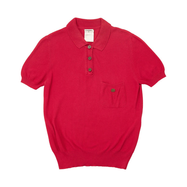 Chanel Pink Logo Polo