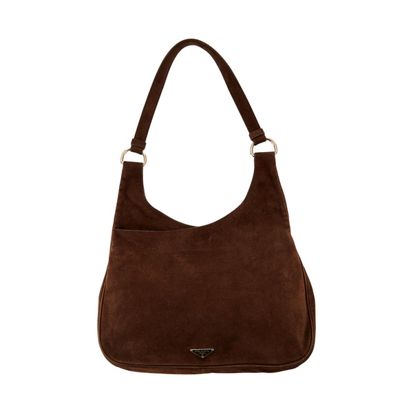 Prada Brown Suede Shoulder Bag