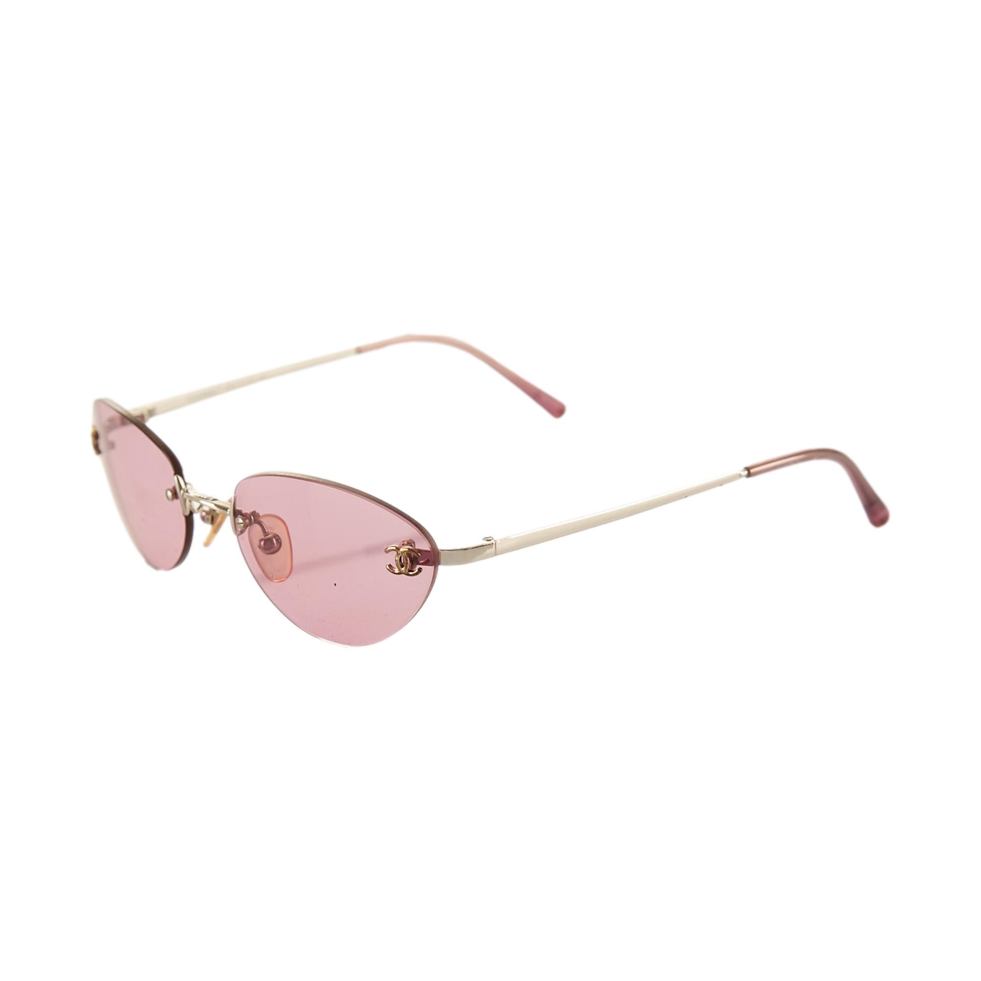 Chanel Purple Rimless Logo Sunglasses