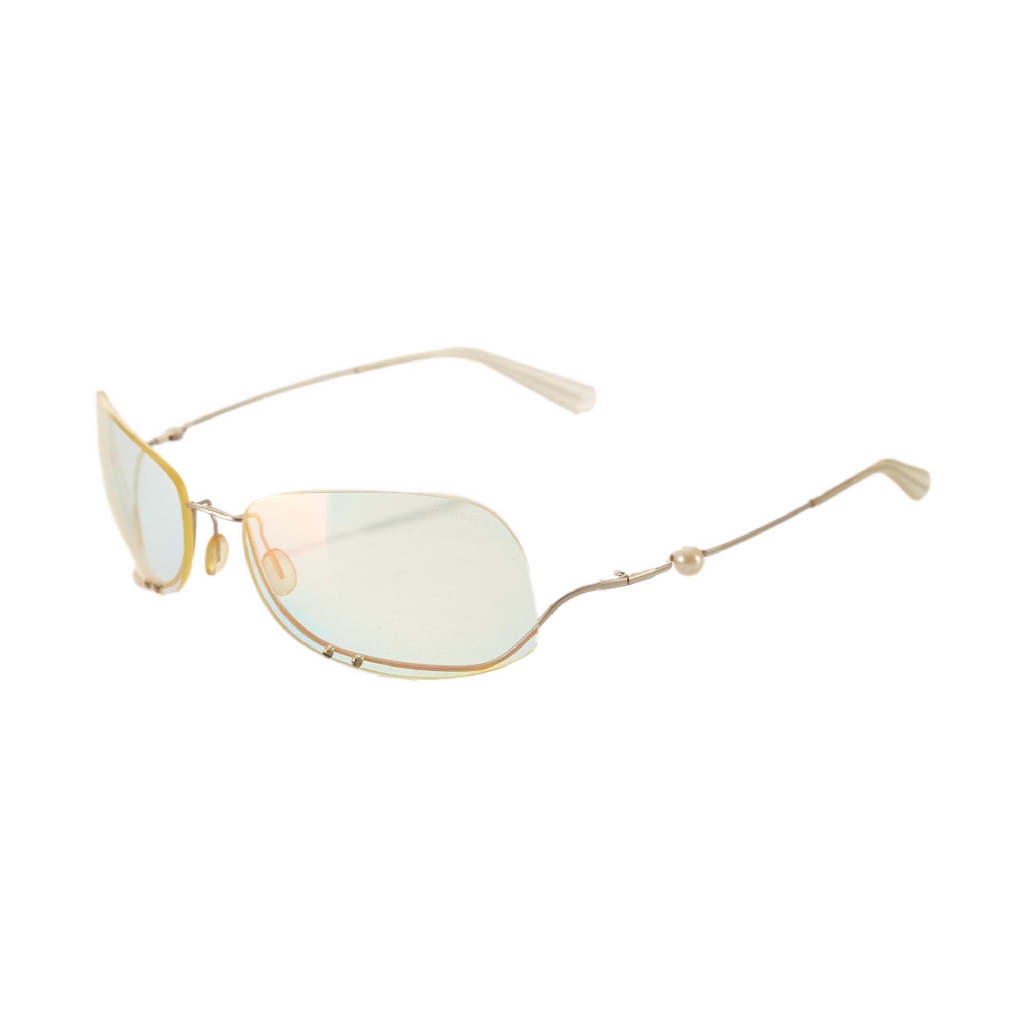 Chanel Iridescent Rimless Pearl Sunglasses