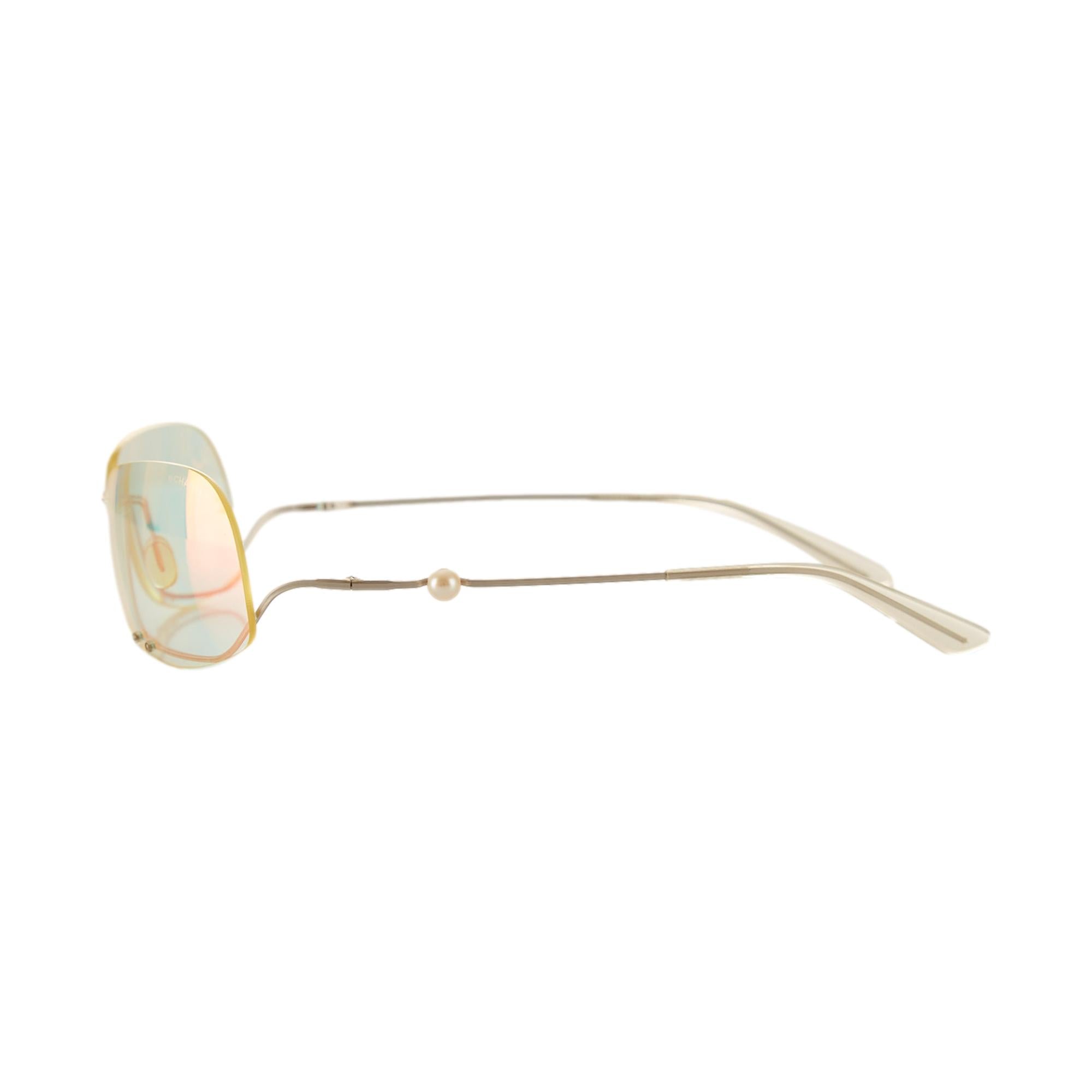 Chanel Iridescent Rimless Pearl Sunglasses