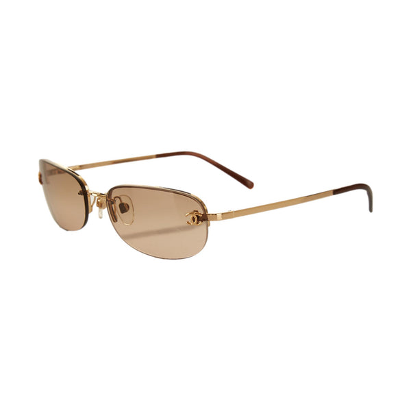 Chanel Brown Logo Micro Sunglasses