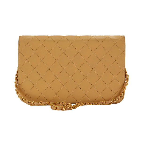 Chanel Beige Quilted Chain Flap Bag
