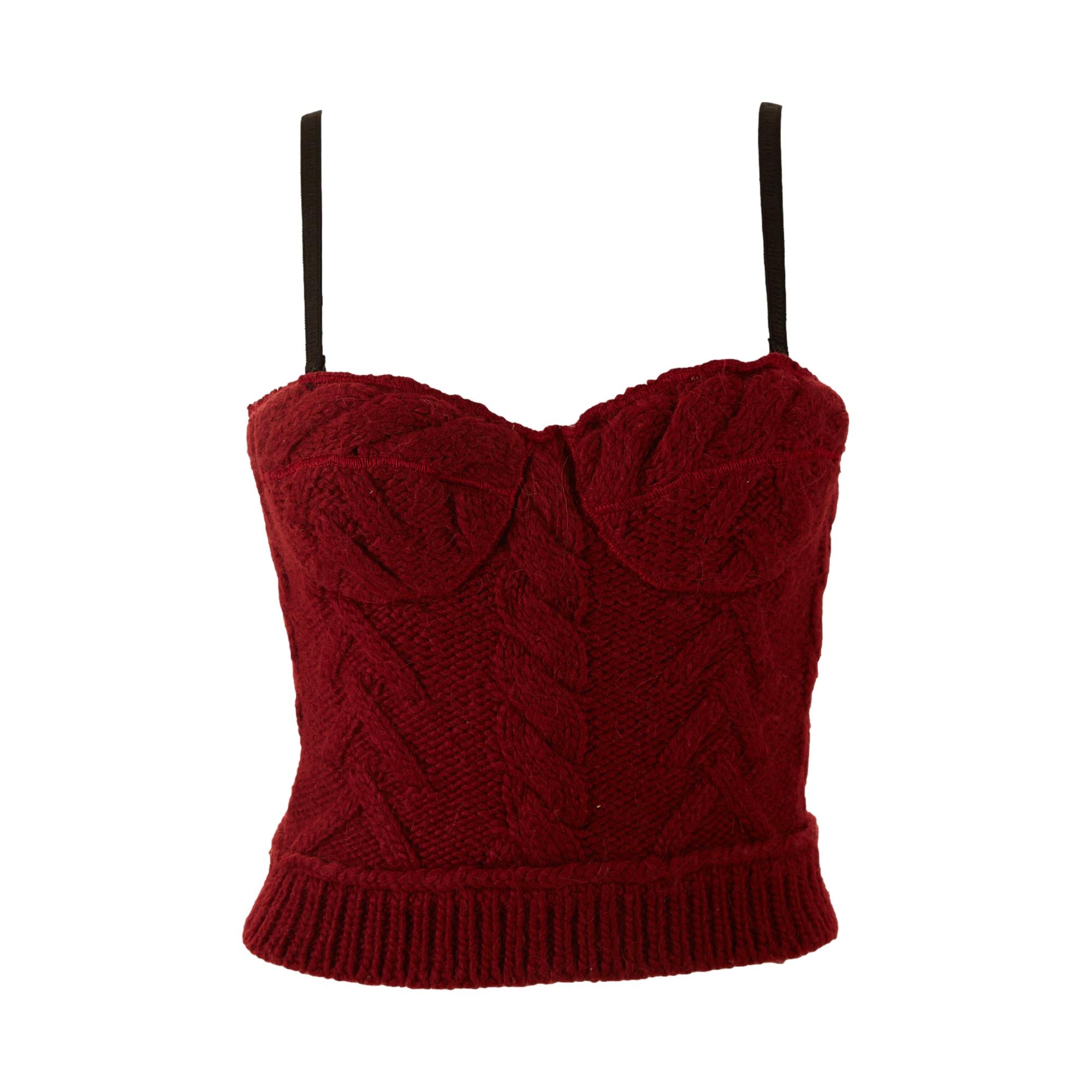 Dolce & Gabbana Red Wool Corset