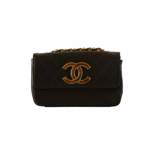 Chanel Black Quilted Mini Chain Flap Bag