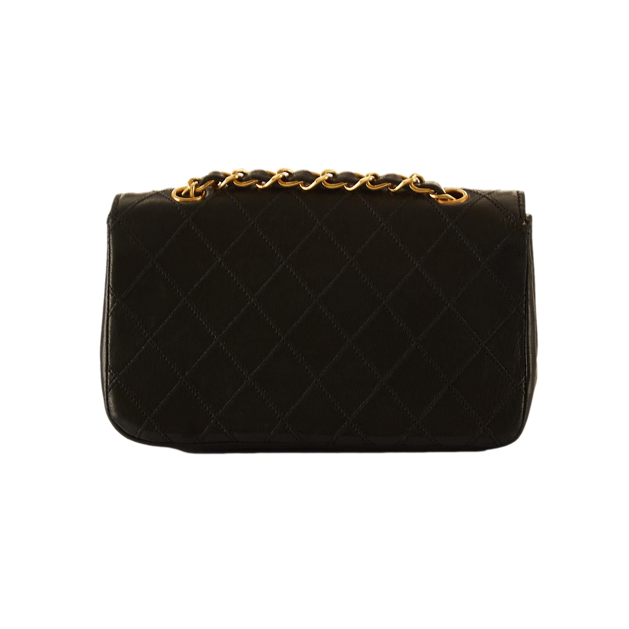 Chanel Black Quilted Mini Chain Flap Bag