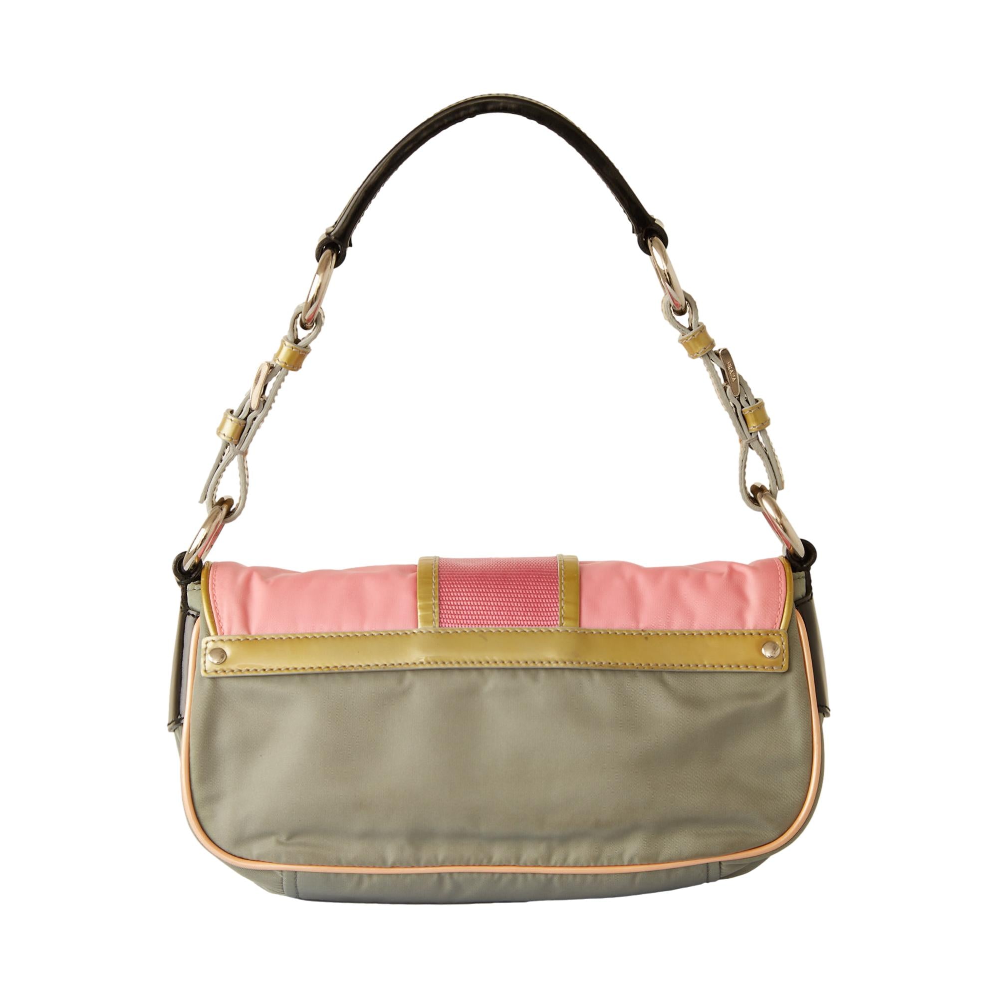 Prada Pink Color Block Mini Shoulder Bag