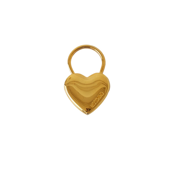 Moschino Gold Heart Logo Keychain
