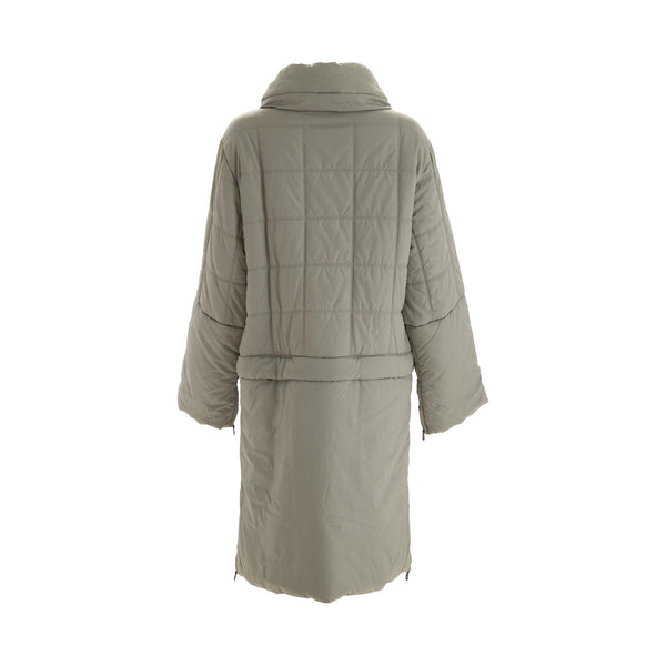Chanel Grey Long Puffer Coat