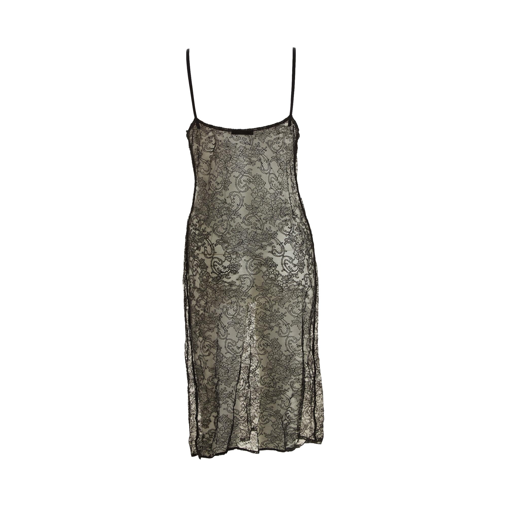 Prada Black Lace Slip Dress Treasures of NYC Prada Black Lace Slip Dress Treasures of NYC
