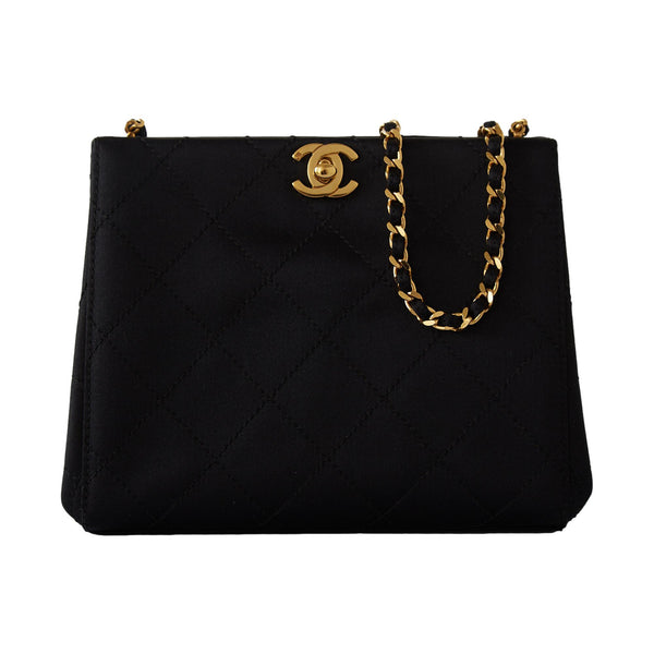Chanel Black Satin Framed Chain Bag