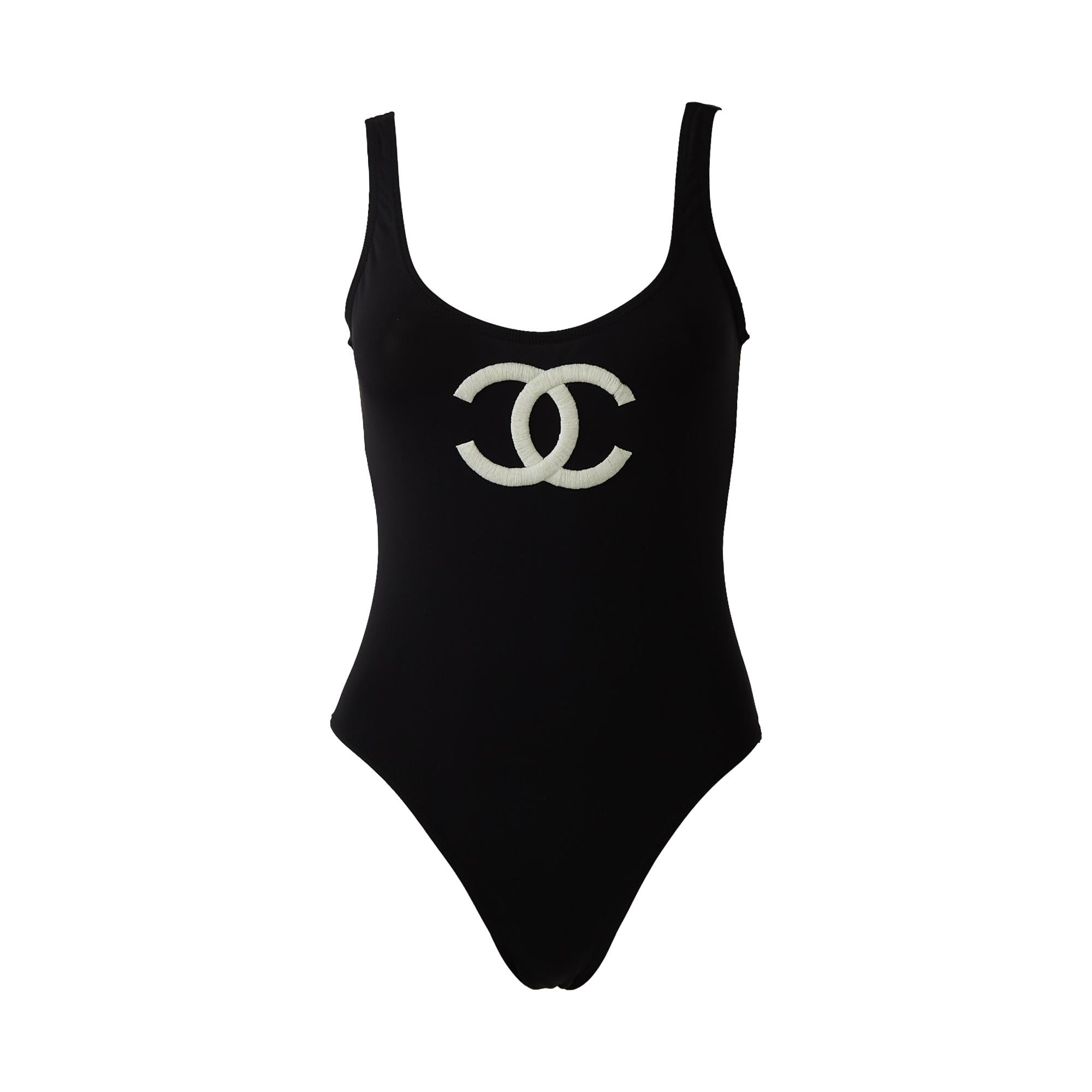 Chanel Black Embroidered Jumbo Logo One Piece – Treasures of NYC