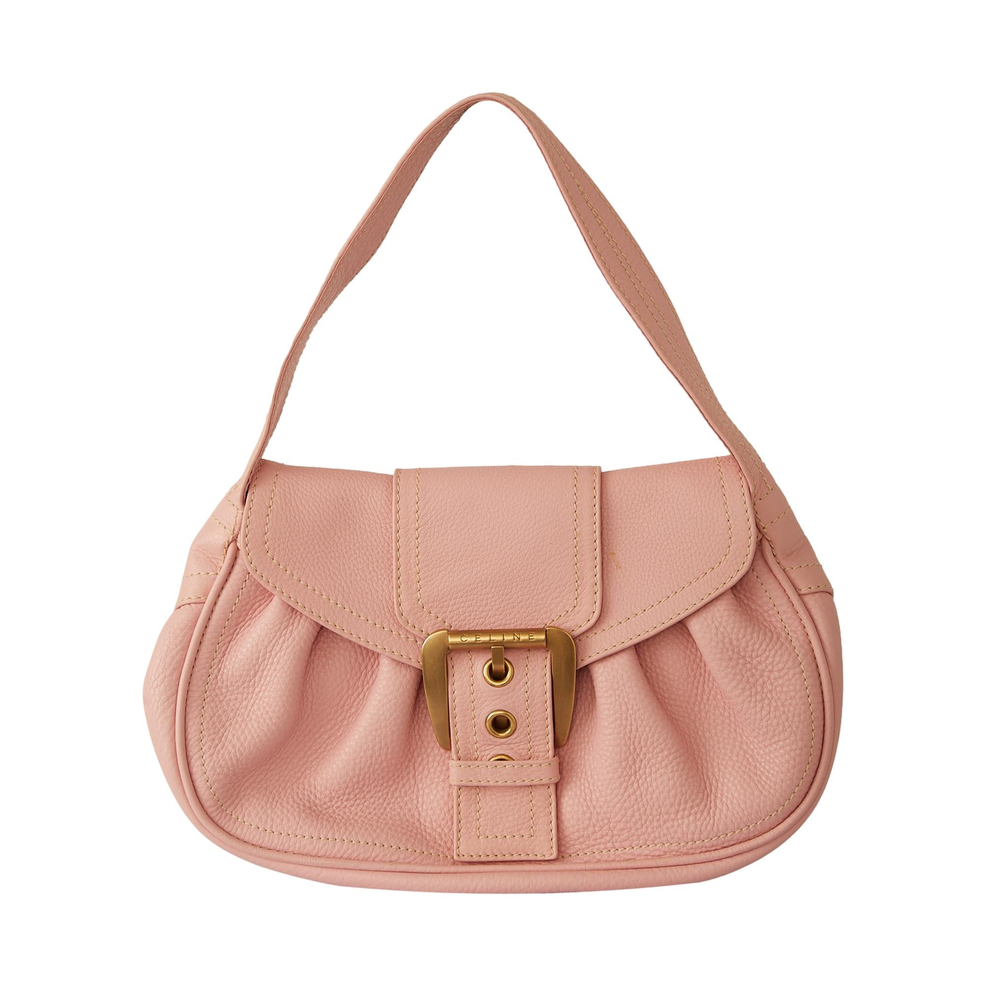 Celine Pink Leather Shoulder Bag
