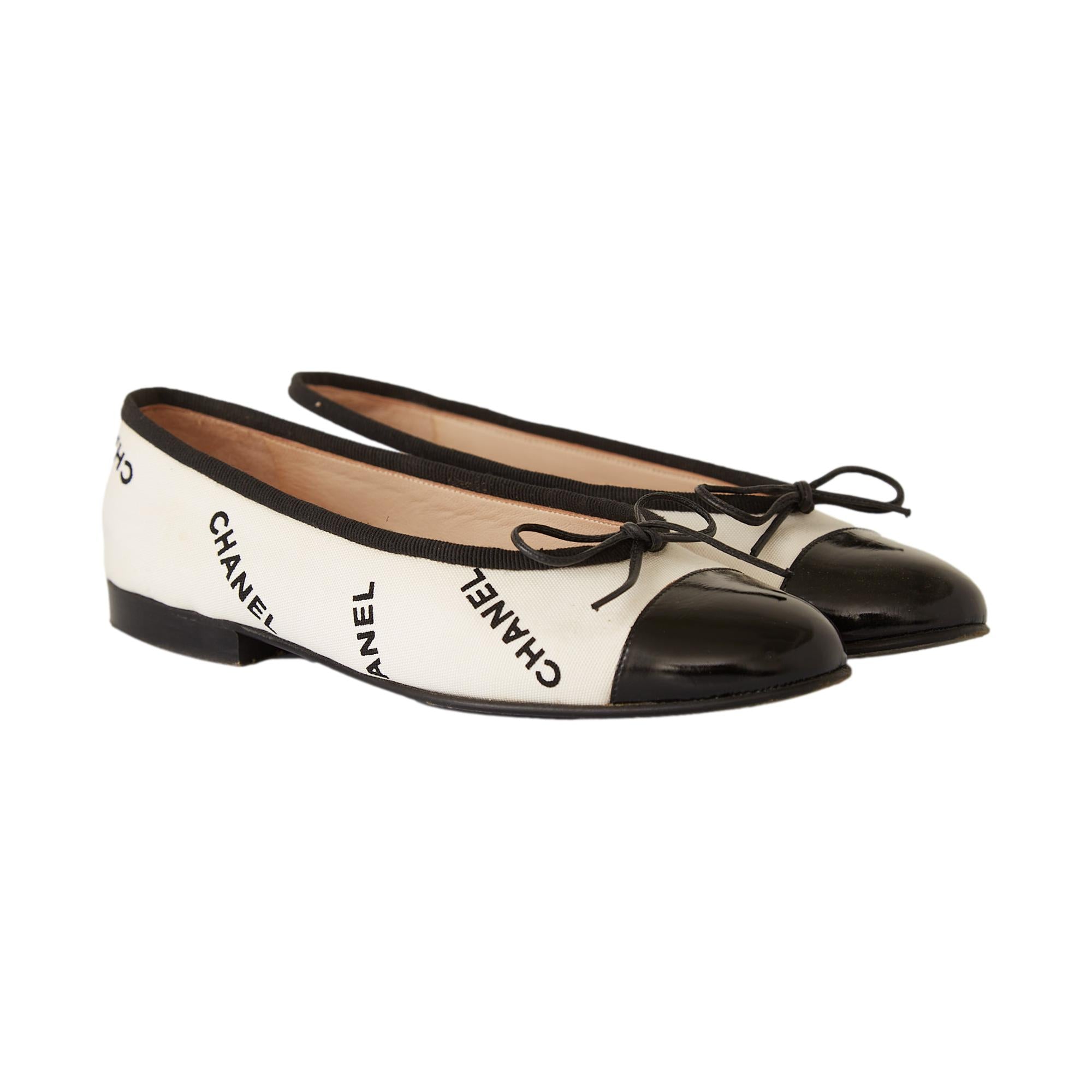 Chanel White Logo Flats – Treasures of NYC