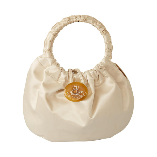 Vivienne Westwood White Satin Top Handle Bag