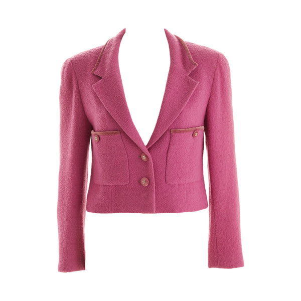 Chanel Fuchsia Tweed Cropped Jacket