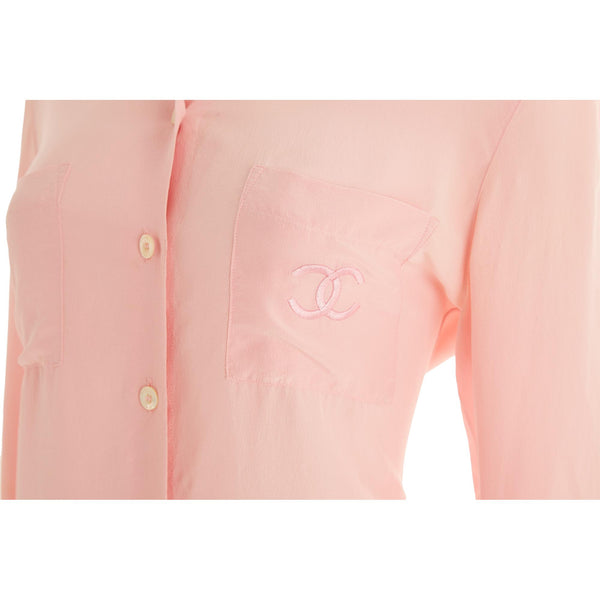 Chanel Pink Logo Button Down