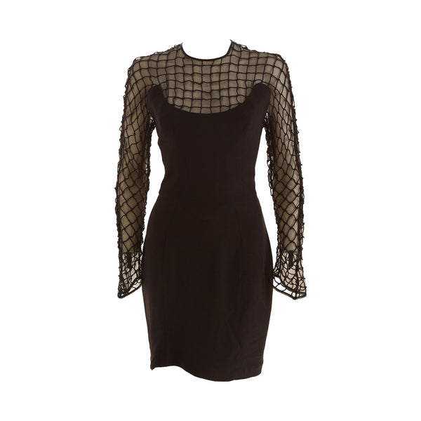 Mugler Black Mesh Long Sleeve Dress Treasures of NYC Mugler Black Mesh Long Sleeve Dress Treasures of NYC
